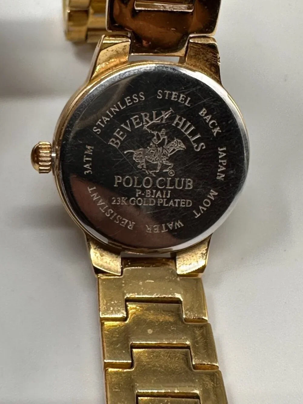 Beverly Hills Polo Club Watch Women 23K Gold Plated Crystal Bezel New Battery